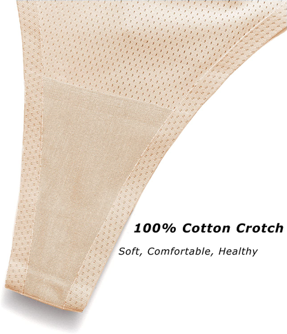 CRISAN Seamless Thongs for Women Nylon No Show Thong Underwear Women 6 Pack Apparel & Accessories > Clothing > Underwear & Socks > Underwear CRISAN   