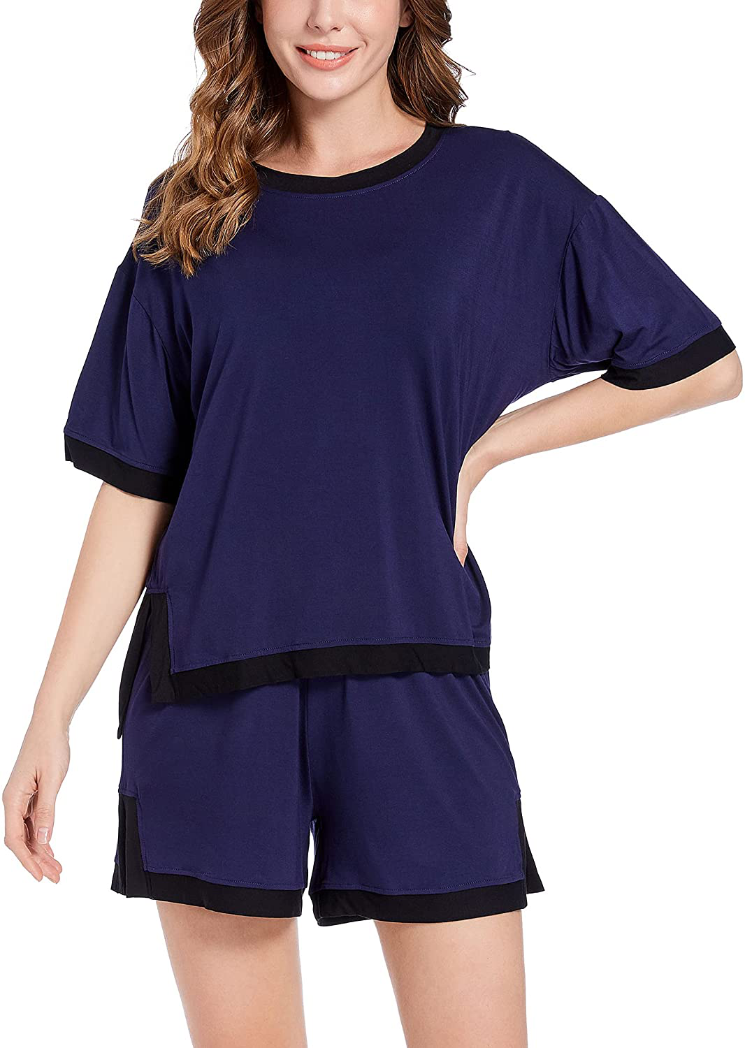 Eiggam Pajamas for Women Lounge Cotton Sleepwear Comfy Soft Long Button Down Pjs Set Pajamas Set Apparel & Accessories > Clothing > Sleepwear & Loungewear > Pajamas Eiggam   
