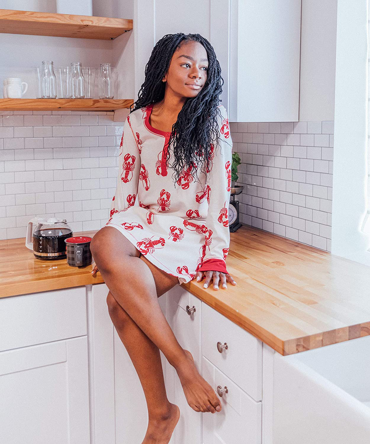 Lazy One Scoop-Neck Sleep Shirt, Nightshirts for Women, Animal-Themed Designs Apparel & Accessories > Clothing > Sleepwear & Loungewear > Nightgowns Kylie Max   