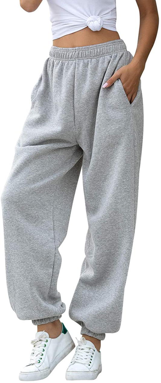Women'S Cinch Bottom Sweatpants Pockets High Waist Sporty Gym Athletic Fit Jogger Pants Lounge Trousers Apparel & Accessories > Clothing > Activewear Kylie Max   