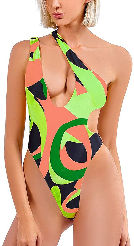 Sexy Women'S One Piece Swimsuits One Shoulder Brazilian Bathing Suits Tummy Control Swimwear Monokini Sets for Women Apparel & Accessories > Clothing > Swimwear Kylie Max   