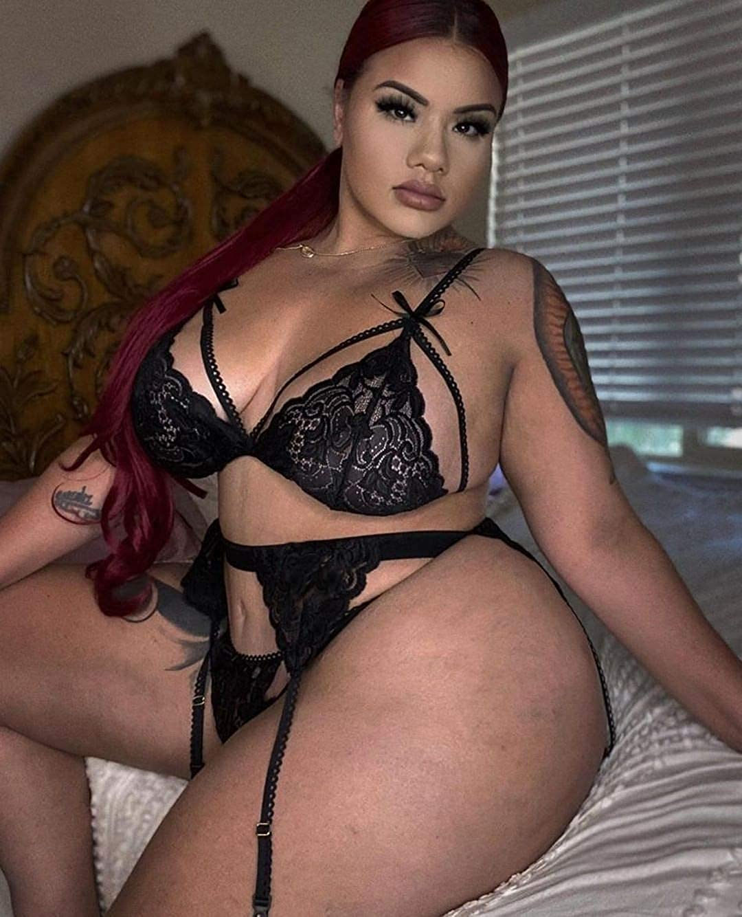 Women plus Size Lingerie Set with Garter Belt 3 Piece Sexy Strap Bra and Panty Lace Bodysuit Apparel & Accessories > Clothing > Underwear & Socks > Lingerie KYLIE MAX   