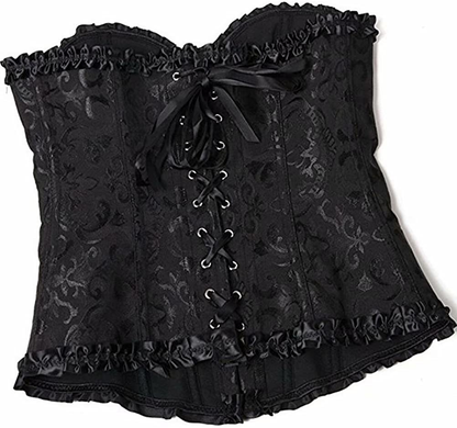 Corset Top Bustier Women'S Overbust Satin Floral Lace up Trim plus Size Bodyshaper Apparel & Accessories > Clothing > Underwear & Socks > Lingerie jutrisujo   