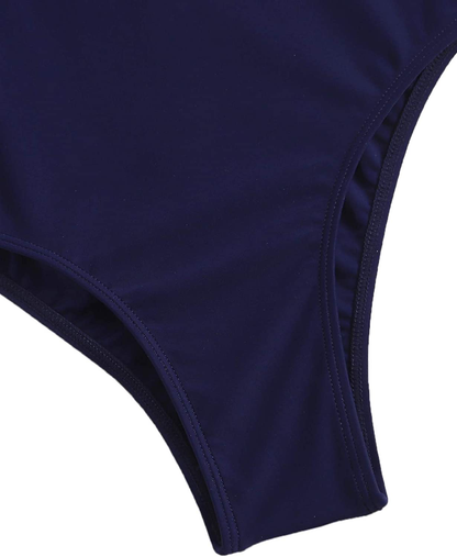 SOLY HUX Women'S Plunge Neck Cross Back High Cut One Piece Bathing Suits Swimsuit Apparel & Accessories > Clothing > Swimwear Kylie Max   
