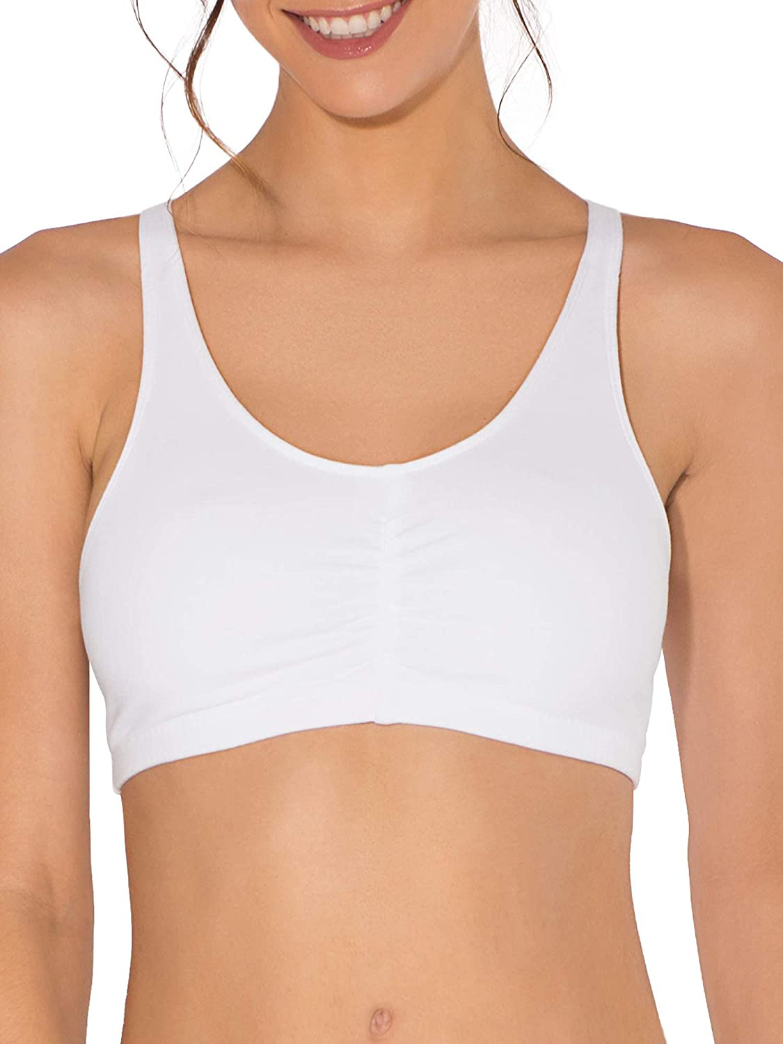 Fruit of the Loom Women'S Adjustable Shirred Front Racerback Sports Bra Apparel & Accessories > Clothing > Underwear & Socks > Bras Kylie Max   
