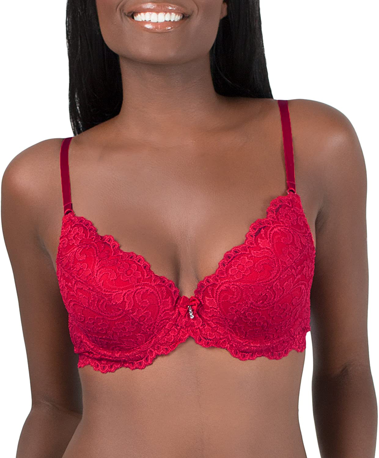 Smart & Sexy Women's Signature Lace Push-up Bra Apparel & Accessories > Clothing > Underwear & Socks > Bras Smart & Sexy No No Red Standard 32A
