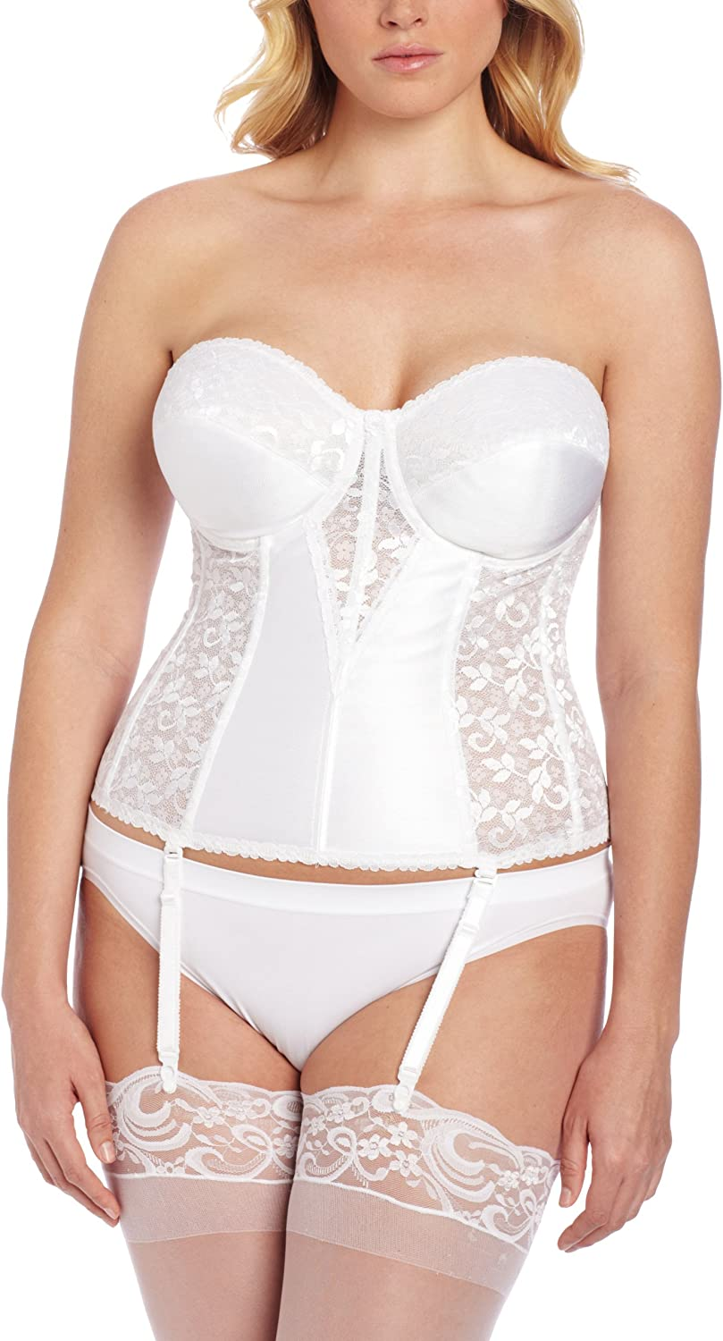 Carnival Women'S Full Figure Lace Corset Bra Apparel & Accessories > Clothing > Underwear & Socks > Lingerie Carnival White 42DD 