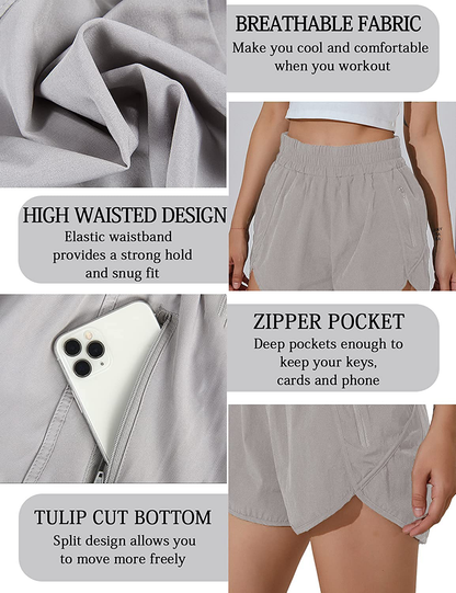 BMJL Women'S Running Shorts Elastic High Waisted Shorts Pocket Sporty Workout Shorts Quick Dry Athletic Shorts Pants Apparel & Accessories > Clothing > Shorts Kylie Max   