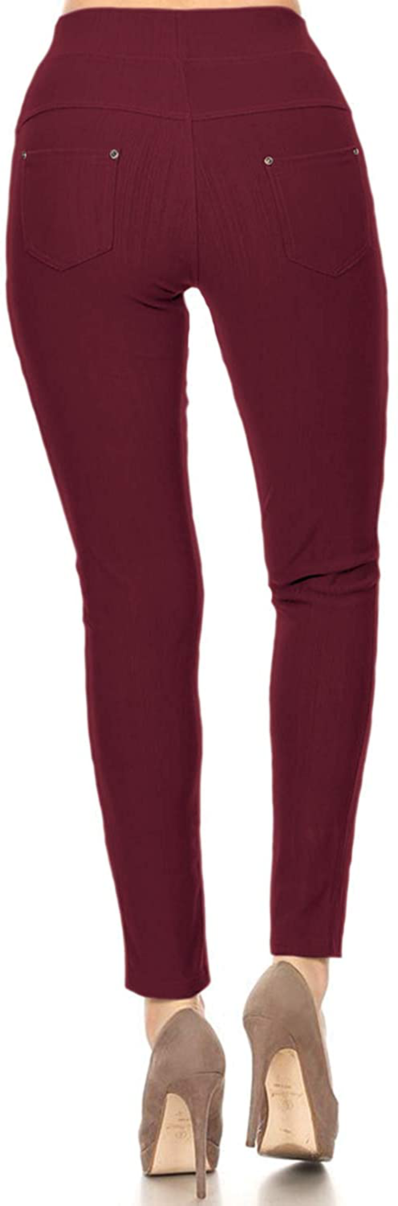 Leggings Depot Premium Quality Women's Cotton Blend Stretch Pull-on Jeggings with Pockets Apparel & Accessories > Clothing > Activewear LEGGINGS DEPOT   