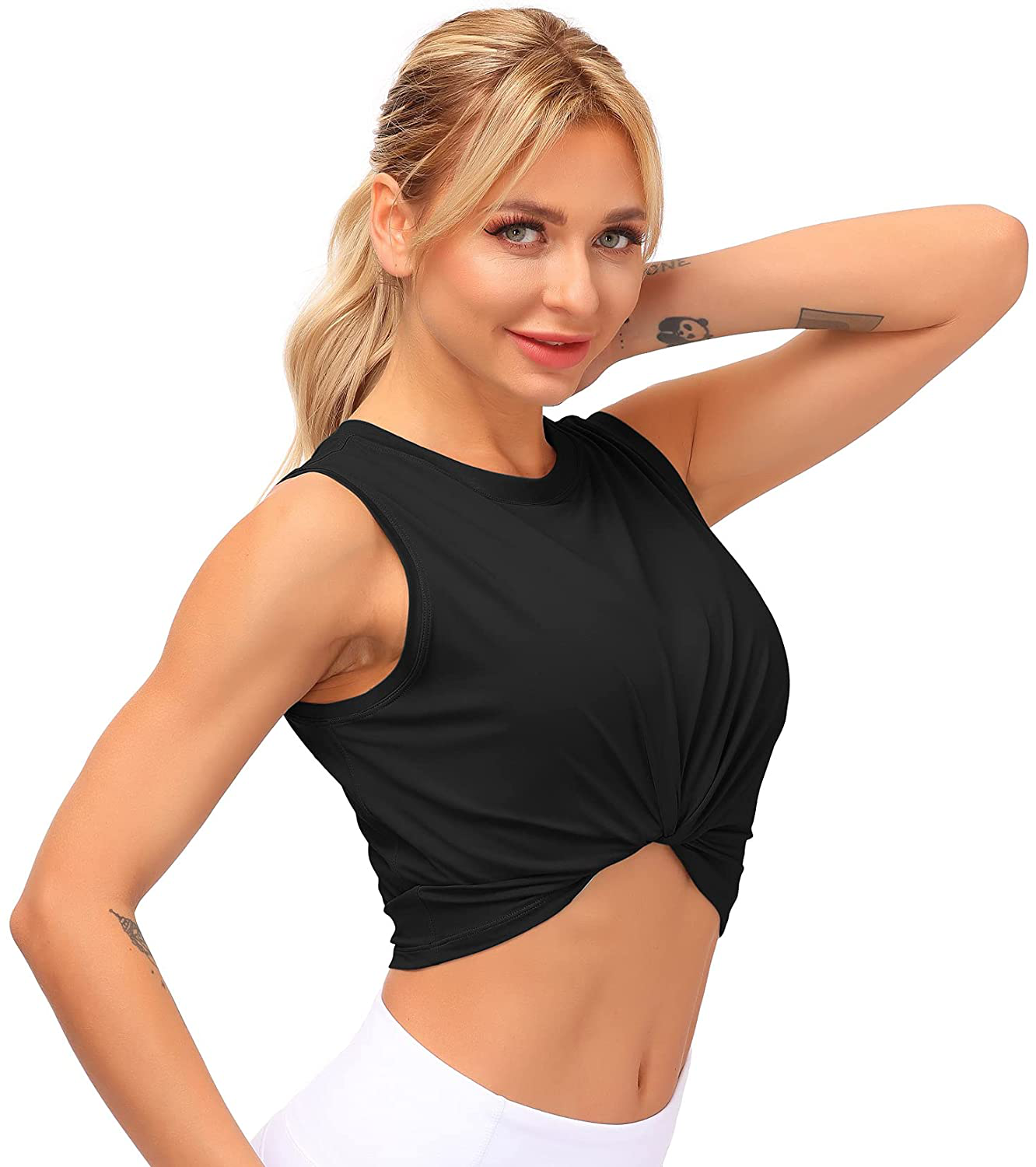 Dragon Fit Women Sleeveless Yoga Tops Workout Cool T-Shirt Running Short Tank Crop Tops Apparel & Accessories > Clothing > Activewear Kylie Max   