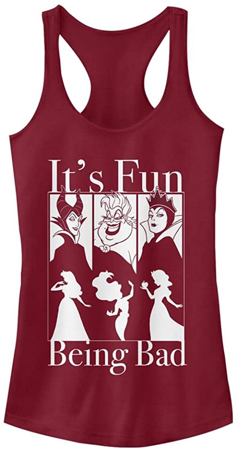 Disney Women'S It'S Fun Being Bad Ideal Racerback Graphic Tank Top Apparel & Accessories > Clothing > Activewear Kylie Max   