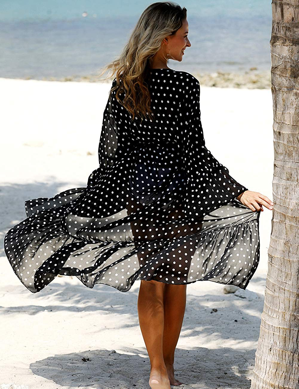 Bsubseach Womens Chiffon/Rayon Beach Blouses Kimono Cardigan Long Bikini Cover Up Apparel & Accessories > Clothing > Swimwear Kylie Max   