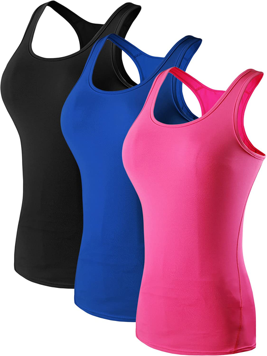 Neleus Women'S 3 Pack Compression Base Layer Dry Fit Tank Top Apparel & Accessories > Clothing > Activewear Kylie Max   