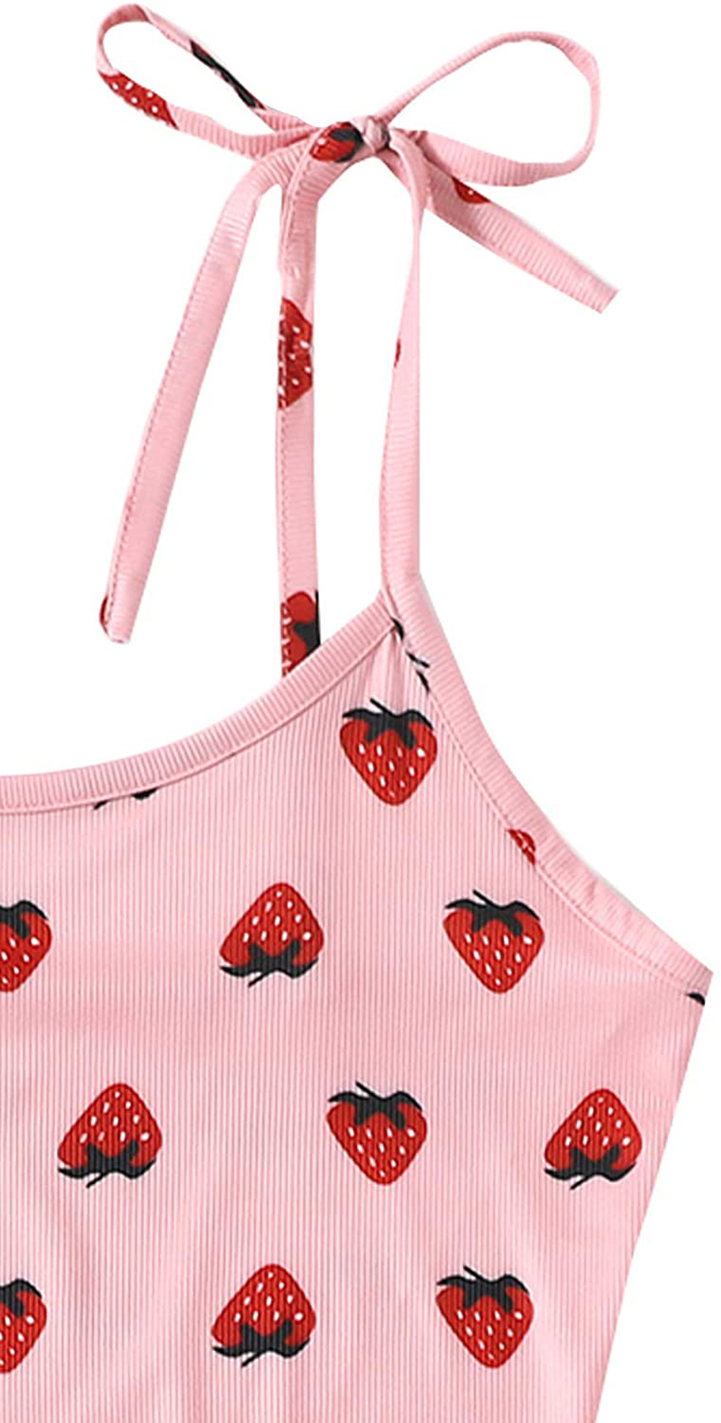 Sweatyrocks Women'S Summer Strawberry Print Cami Top and Shorts Sleepwear Pajamas Set Apparel & Accessories > Clothing > Sleepwear & Loungewear Kylie Max   