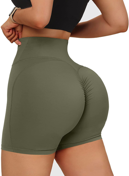 MOOSLOVER Women V Cross Waist Workout Shorts Butt Lifting High Waisted Biker Shorts Apparel & Accessories > Clothing > Shorts Kylie Max   