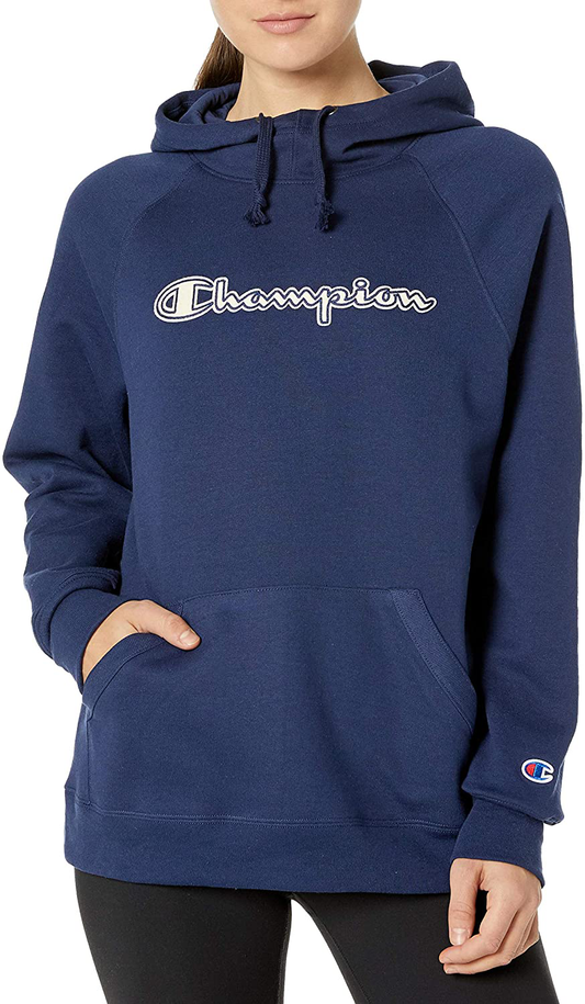 Champion Women'S Classic Script Logo, Powerblend Fleece Hoodie Apparel & Accessories > Clothing > Activewear Kylie Max   