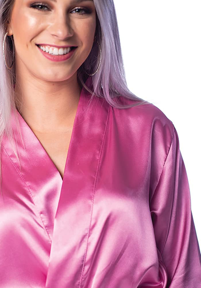 Pretty Robes Silk Satin Robes for Women Short Kimono Robe for Brides and Bridesmaids Wedding and Bridal Party Loungewear Apparel & Accessories > Clothing > Sleepwear & Loungewear > Robes Pretty Robes   