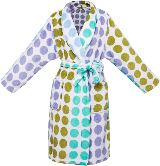 Kids Girls Boys Soft Plush Cover up with Long Sleeve Two Pockets Apparel & Accessories > Clothing > Sleepwear & Loungewear > Robes Kylie Max   