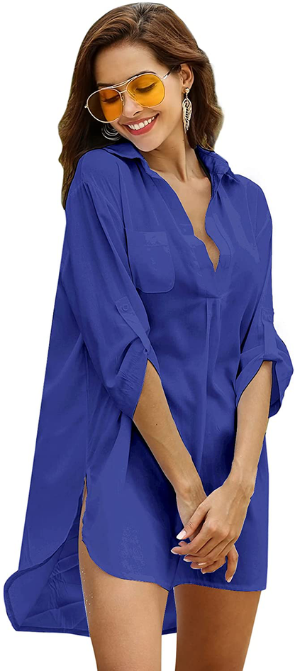 Ekouaer Women'S Swimsuit Beach Cover up Shirt Bikini Beachwear Bathing Suit Beach Dress Apparel & Accessories > Clothing > Swimwear Kylie Max   