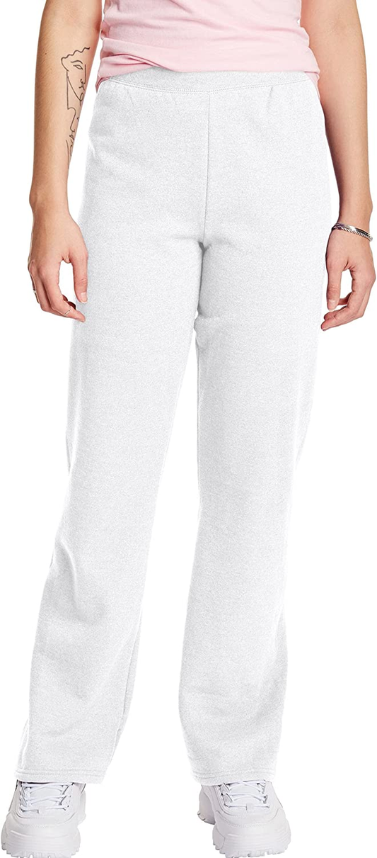 Hanes Women'S Ecosmart Open Bottom Leg Sweatpants Apparel & Accessories > Clothing > Underwear & Socks > Lingerie Hanes White Large 