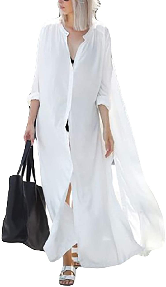Bsubseach Womens Chiffon/Rayon Beach Blouses Kimono Cardigan Long Bikini Cover Up Apparel & Accessories > Clothing > Swimwear Kylie Max   