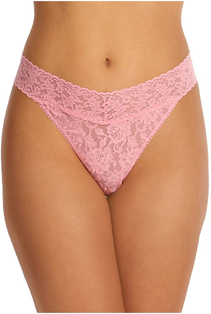 hanky panky, Signature Lace Original Rise Thong, One Size (4-14) Apparel & Accessories > Clothing > Underwear & Socks > Underwear hanky panky Pink Lady One Size 