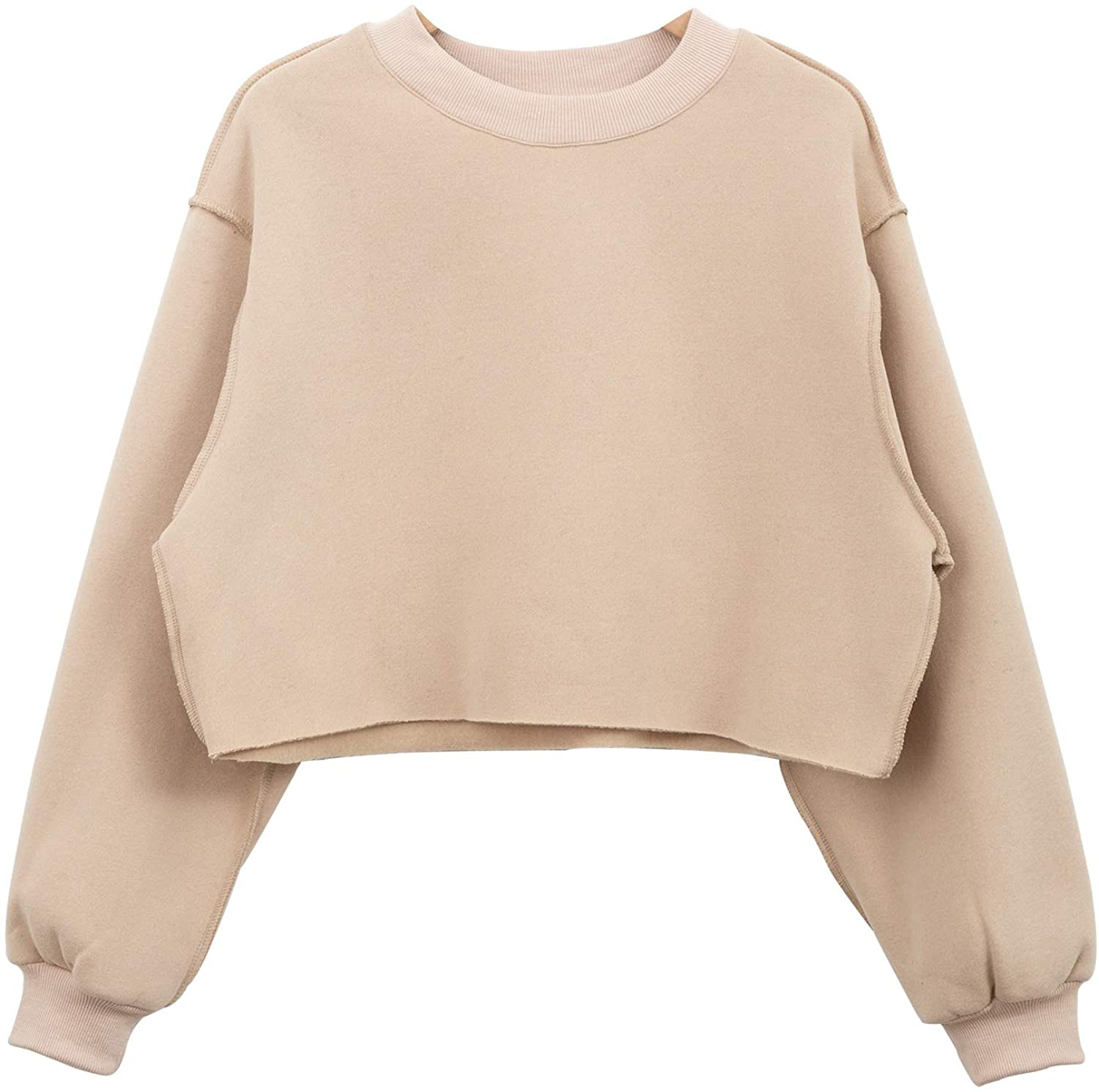 Women Pullover Cropped Hoodies Long Sleeves Sweatshirts Casual Crop Tops for Spring Autumn Winter Apparel & Accessories > Clothing > Activewear Kylie Max   