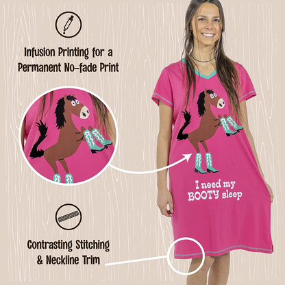 Lazy One V-Neck Nightshirts for Women, Farm Animal Designs Apparel & Accessories > Clothing > Sleepwear & Loungewear > Nightgowns Kylie Max   