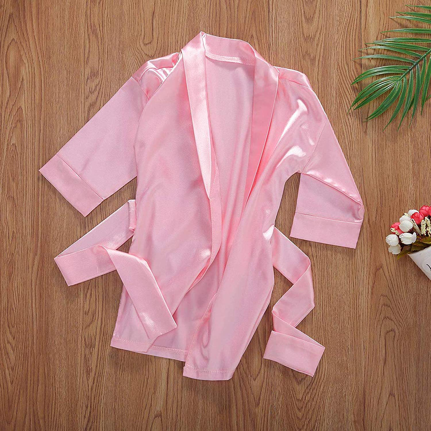 Infant Toddler Baby Girl Flannel Soft Bathrobes Hoodie Kimono Robe Clothes with Belt Apparel & Accessories > Clothing > Sleepwear & Loungewear > Robes Kylie Max   