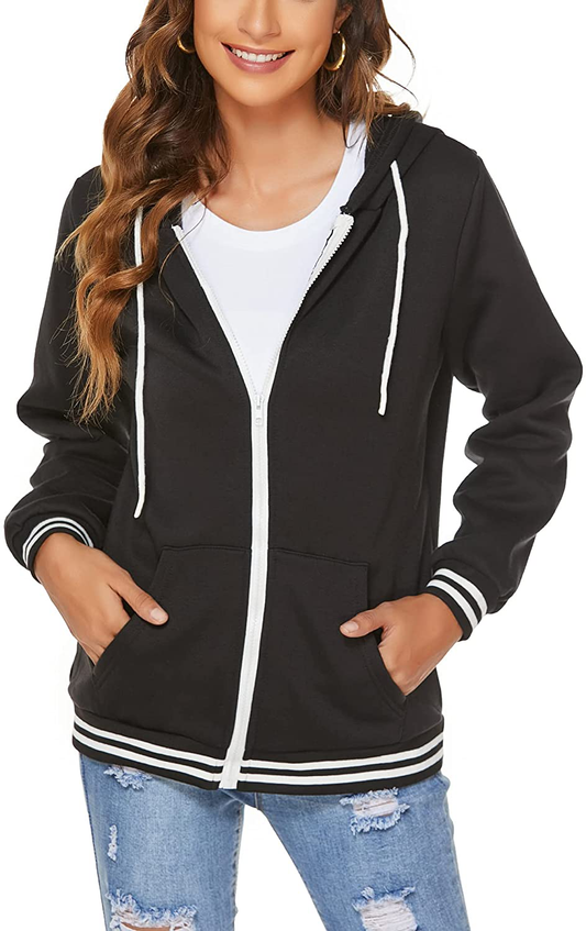 FINWANLO Hoodies for Women Casual Long Sleeve Tops Fleece Pullover Hooded Sweatshirts Jacket with Pockets Apparel & Accessories > Clothing > Activewear Kylie Max   