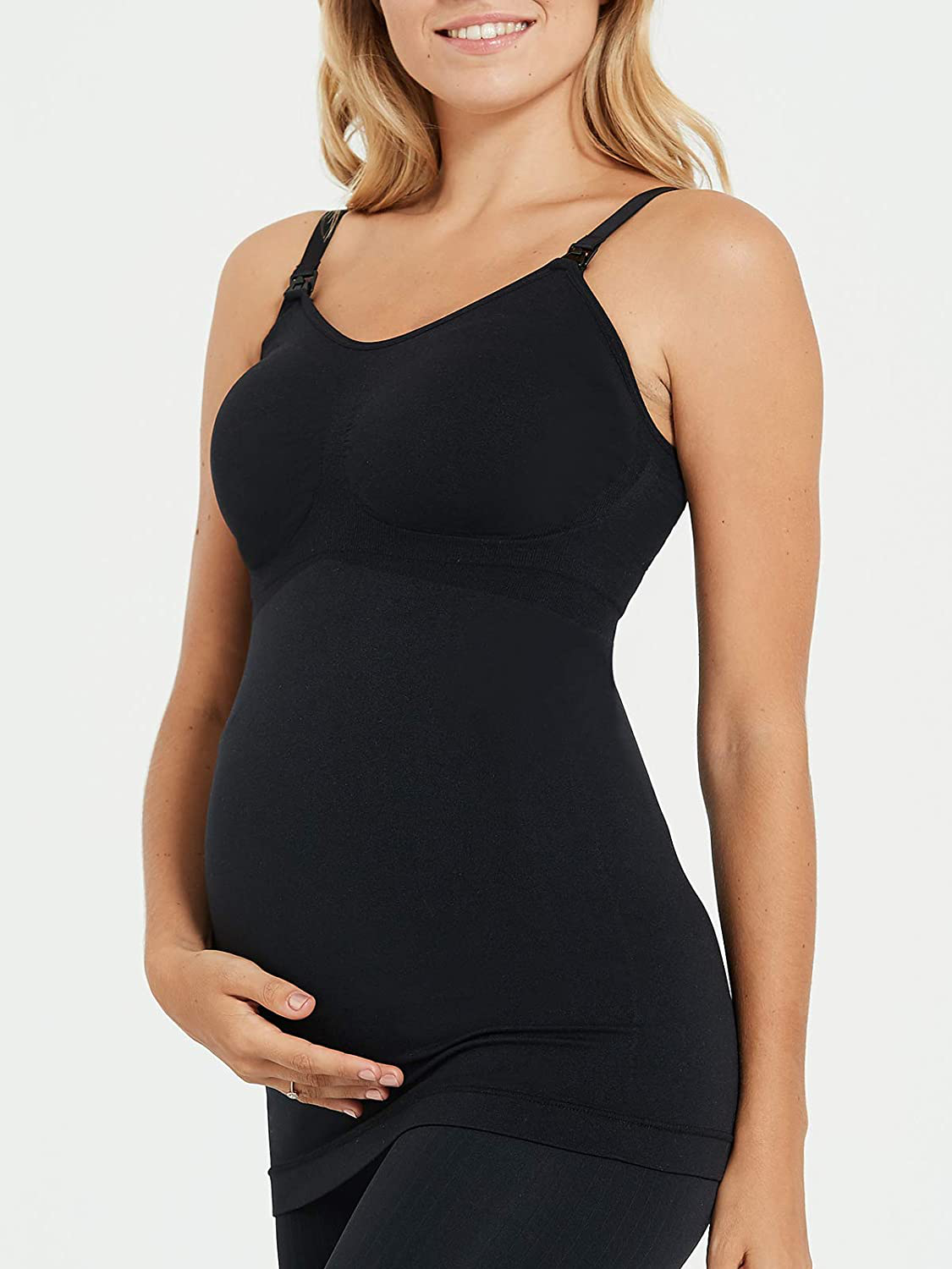 HOFISH Women'S Breast Feeding Tops,Maternity Nursing Cami with Build in Shelf Bra 3Pack Apparel & Accessories > Clothing > Activewear Kylie Max   