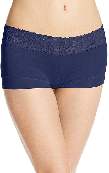 Maidenform Women'S Dream Cotton with Lace Boyshort Apparel & Accessories > Clothing > Underwear & Socks > Underwear Maidenform Navy 9 
