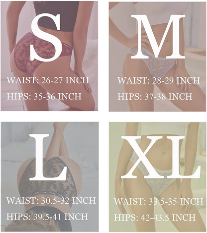 FINETOO Lace Underwear for Women Breathable Sexy Bikini Lightweight Soft Hipster Cheeky Panties 6 Pack S-XL Apparel & Accessories > Clothing > Underwear & Socks > Underwear KYLIE MAX   