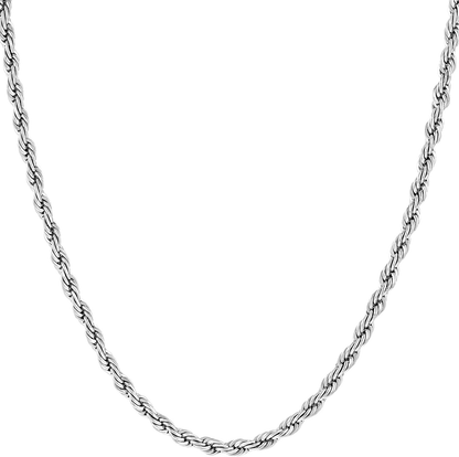 LIFETIME JEWELRY 2mm Rope Chain Necklace 24k Real Gold Plated for Women and Men Arts & Entertainment > Party & Celebration > Gift Giving LIFETIME JEWELRY White Gold 16.0 Inches 