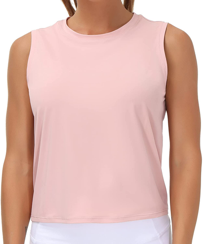 Ice Silk Workout Tops for Women Quick Dry Muscle Gym Running Shirts Sleeveless Flowy Yoga Tank Tops Apparel & Accessories > Clothing > Activewear Kylie Max   