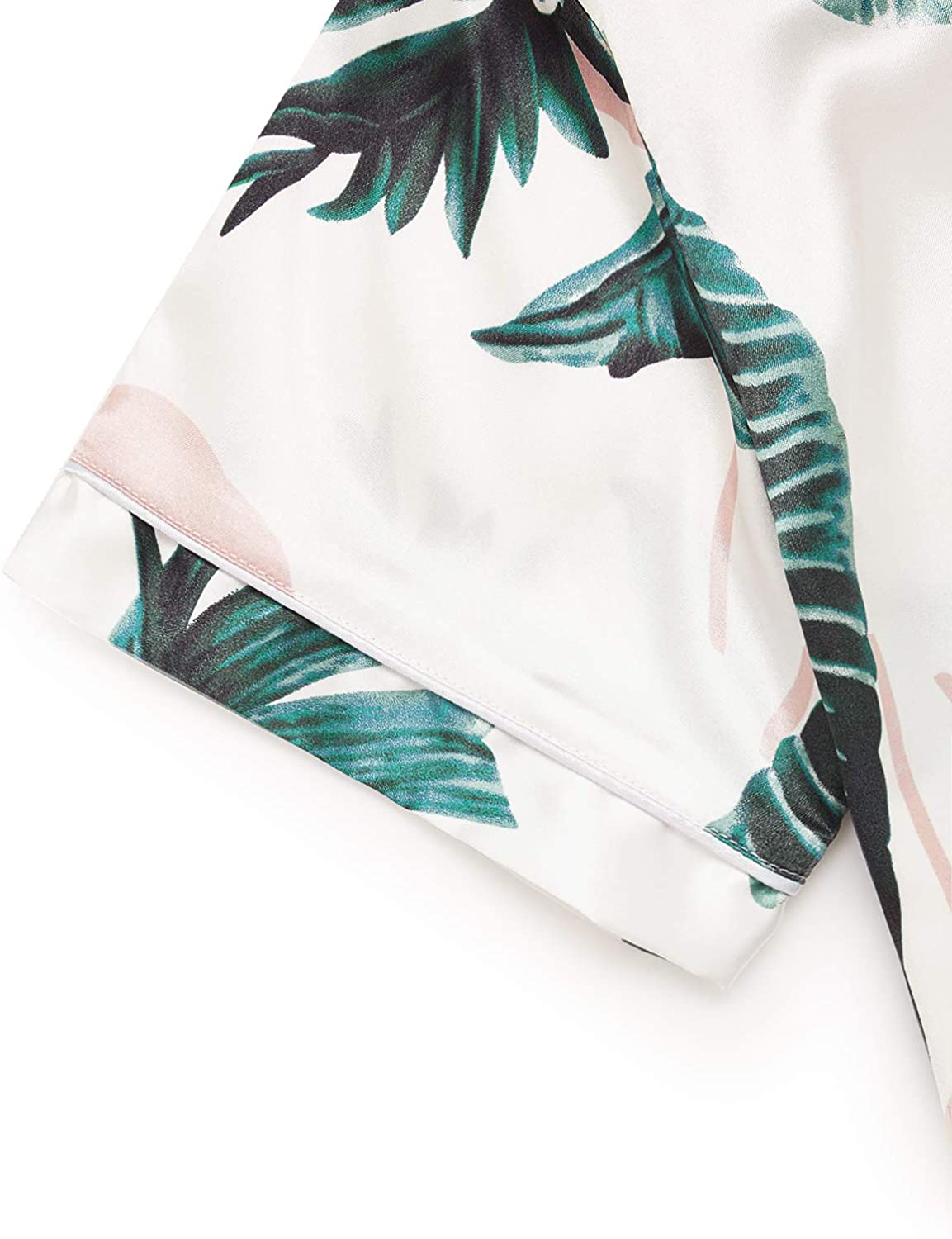 Floerns Women'S Printed Two Piece Short Sleeve Sleepwear Long Pants Silk Pajamas Sets Apparel & Accessories > Clothing > Sleepwear & Loungewear Kylie Max   