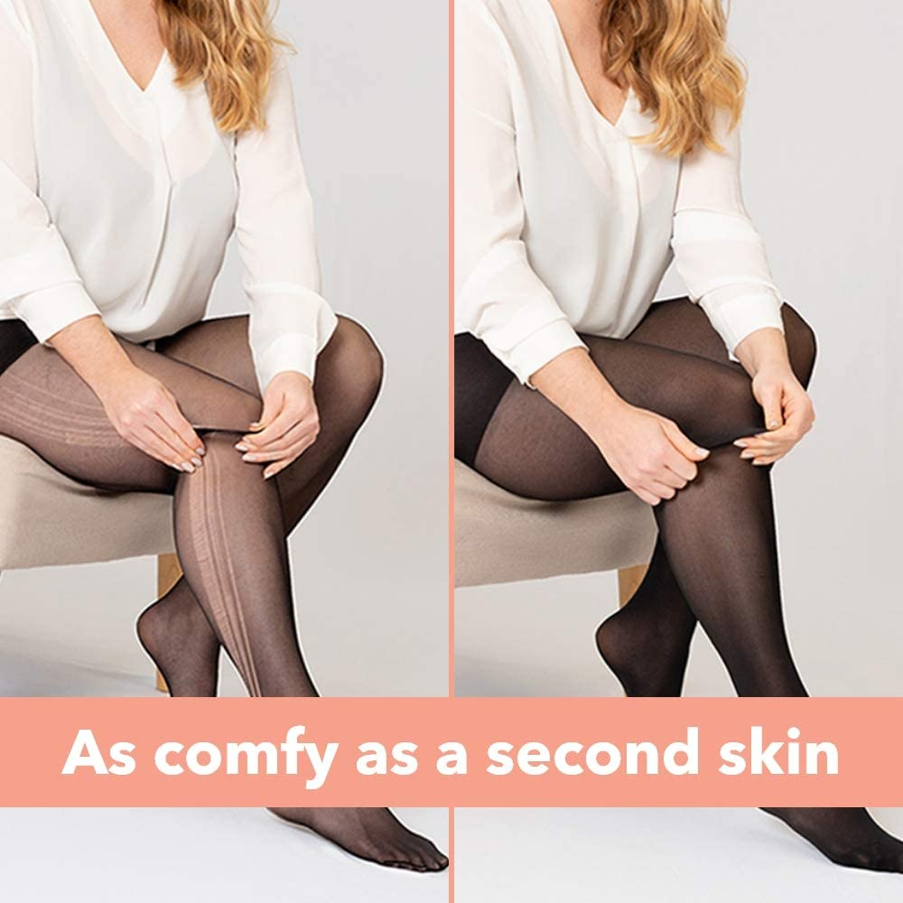 Shapermint Solid Black Opaque Tights with Nylon Control Top Hosiery Pantyhose for Women from Small to plus Size Apparel & Accessories > Clothing > Underwear & Socks > Shapewear Shapermint   