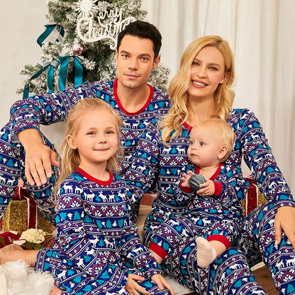 Family Christmas Pjs Matching Sets Christmas Pajamas Red Santa'S Deer Top and Black Pants Long Sleeve Sleepwear Apparel & Accessories > Clothing > Sleepwear & Loungewear > Pajamas Kylie Max   