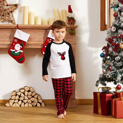 IFFEI Matching Family Pajamas Sets Christmas Pj'S with Deer Long Sleeve Tee and Plaid Pants Loungewear Apparel & Accessories > Clothing > Sleepwear & Loungewear > Pajamas Kylie Max   