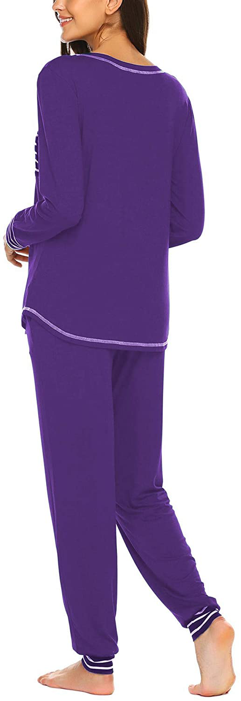 Ekouaer Pajamas Women’S Long Sleeve Sleepwear with Long Pants Soft Loungewear Pj Set S-XXL Apparel & Accessories > Clothing > Sleepwear & Loungewear > Pajamas Kylie Max   