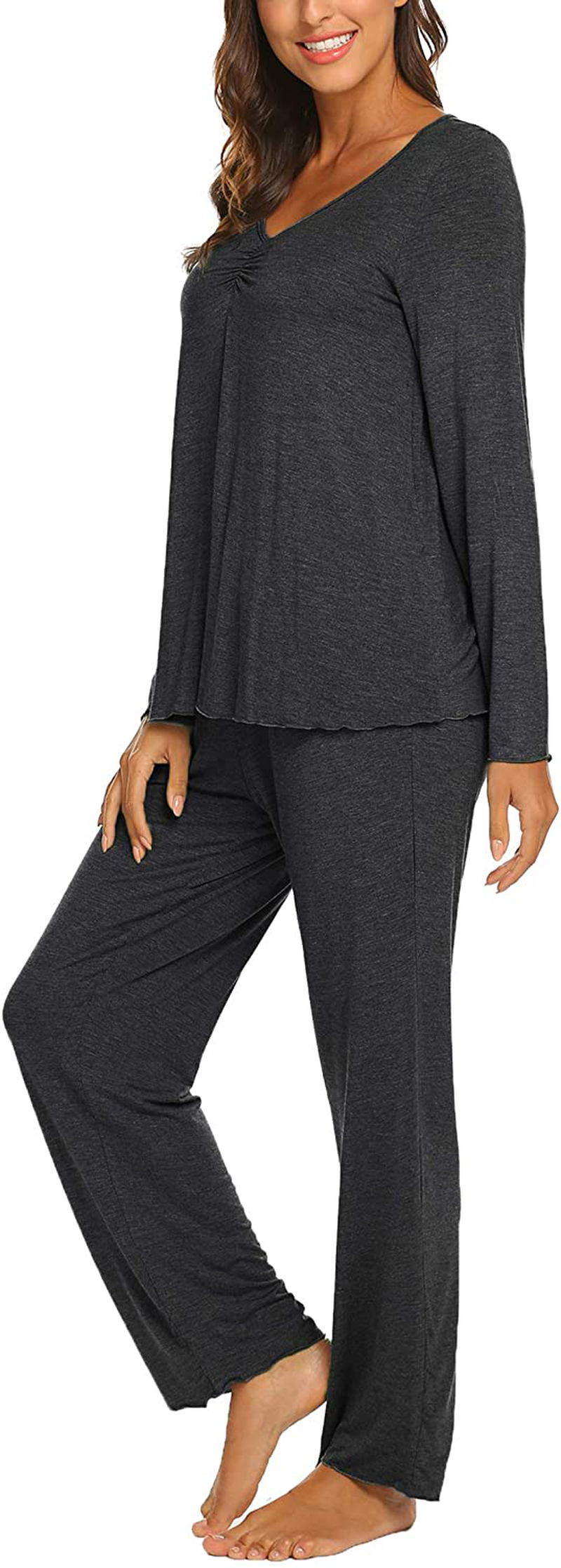 Ekouaer Women'S Pajama Set Long Sleeve Sleepwear Soft Loungewear Sets Pajamas Top and Pants Pjs S-XXL Apparel & Accessories > Clothing > Sleepwear & Loungewear Kylie Max   