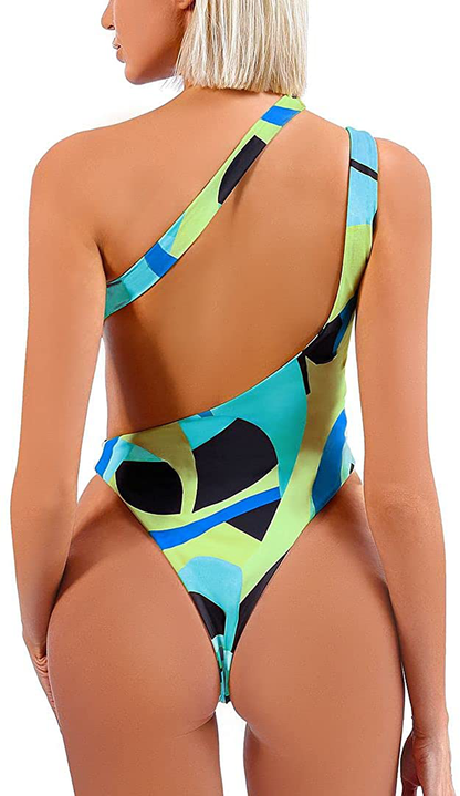 Sexy Women'S One Piece Swimsuits One Shoulder Brazilian Bathing Suits Tummy Control Swimwear Monokini Sets for Women Apparel & Accessories > Clothing > Swimwear Kylie Max   