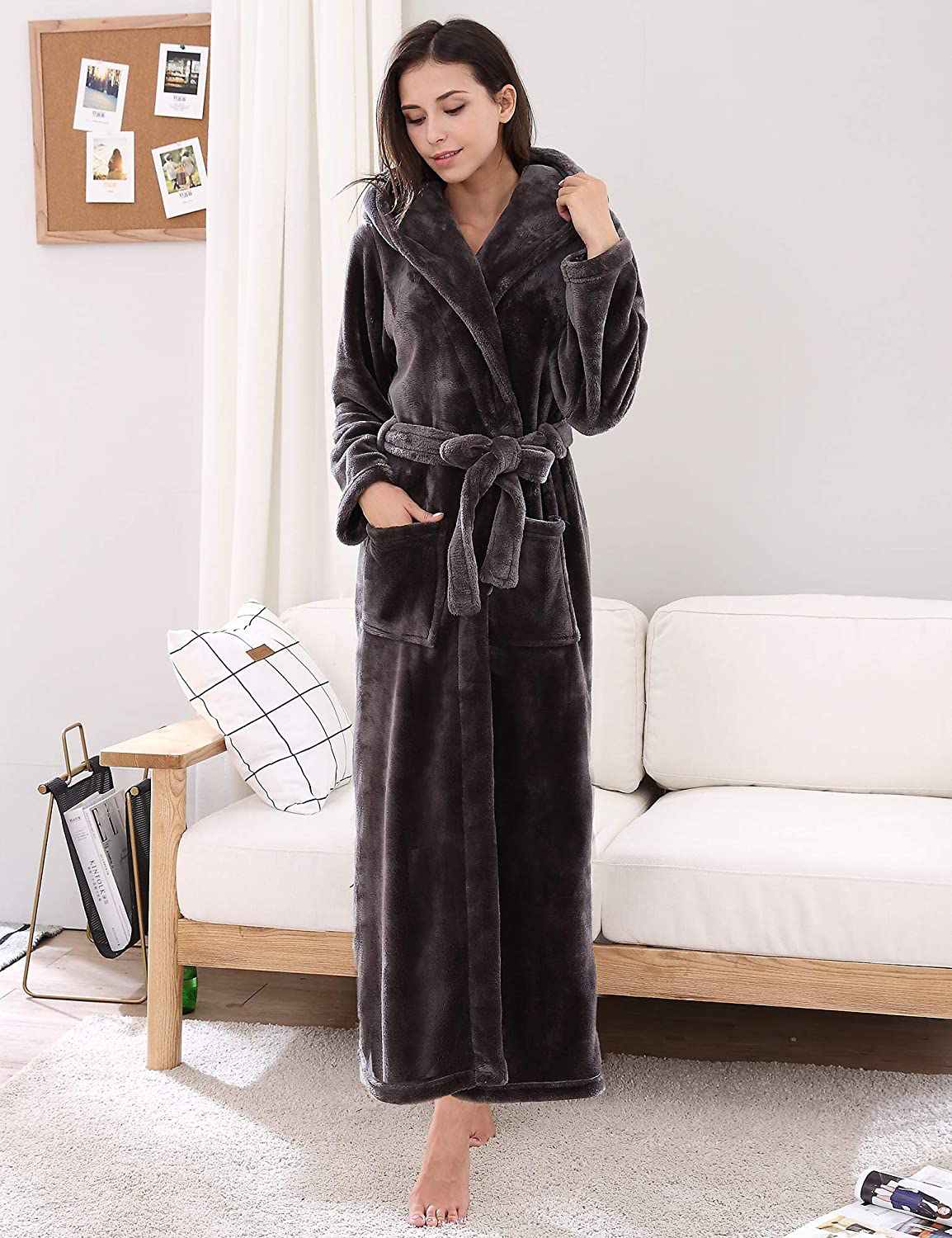 Richie House Women'S Plush Soft Warm Fleece Bathrobe Robe RH1591 Apparel & Accessories > Clothing > Sleepwear & Loungewear > Robes Kylie Max   