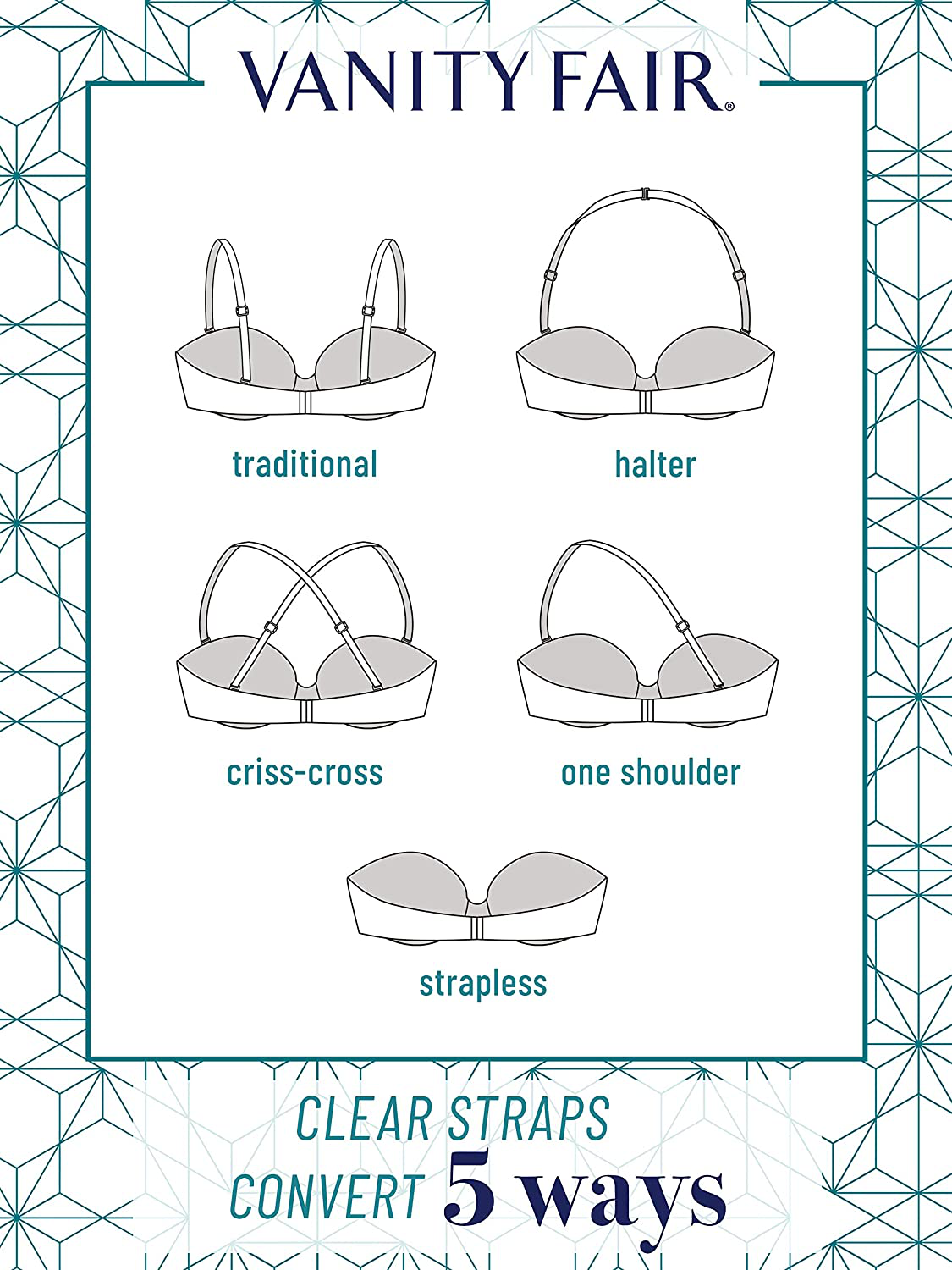 Vanity Fair Women's Padded Convertible Push Up Bras (32A - 38D) Apparel & Accessories > Clothing > Underwear & Socks > Bras Vanity Fair   