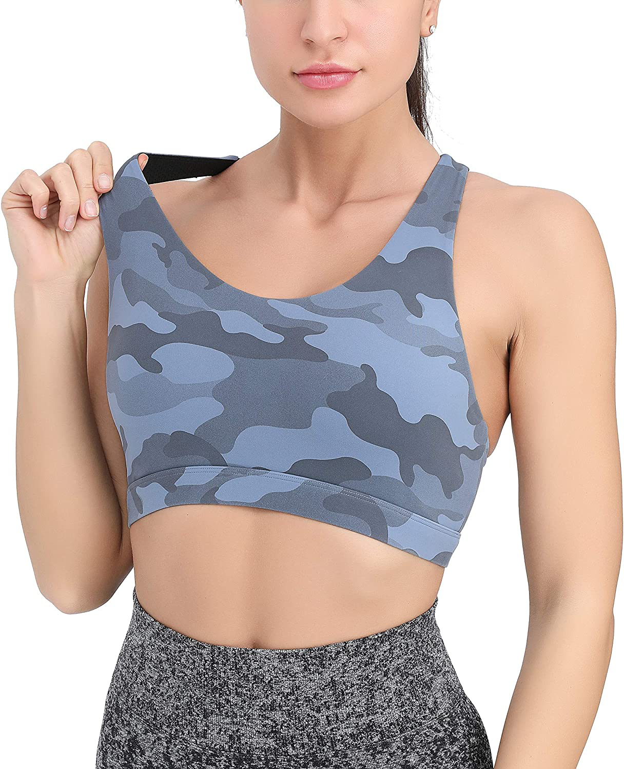 RUNNING GIRL Sports Bra for Women, Criss-Cross Back Padded Strappy Sports Bras Medium Support Yoga Bra with Removable Cups Apparel & Accessories > Clothing > Underwear & Socks > Bras Kylie Max   