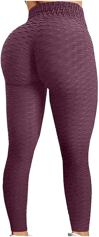 Burband Womens Anit Cellulite Texutred Booty Shaping Leggings Seamless Scrunch Butt Lifting Tummy Control Yoga Biker Pants Apparel & Accessories > Clothing > Underwear & Socks > Shapewear Burband   