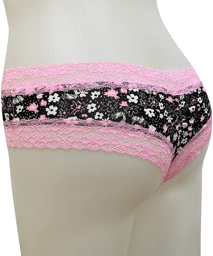 VIC LINUO Lace Panties Lace Cheeky Panties for Women, Soft and Stretched, 4-Pack Apparel & Accessories > Clothing > Underwear & Socks > Underwear VIC LINUO   