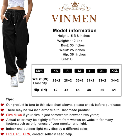 VINMEN Cinch Bottom Sweatpants for Women with Pockets Apparel & Accessories > Clothing > Activewear Kylie Max   