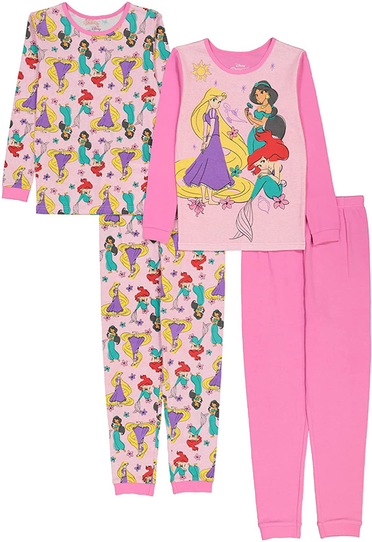 Disney Girls' Princess Snug Fit Cotton Pajamas Apparel & Accessories > Clothing > Sleepwear & Loungewear > Pajamas Kylie Max   