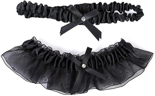 Lockban Lace Wedding Garter Set Black Leg Garter for Belt Bride Women Girls Body Accessories Apparel & Accessories > Clothing > Underwear & Socks > Lingerie Lockban   